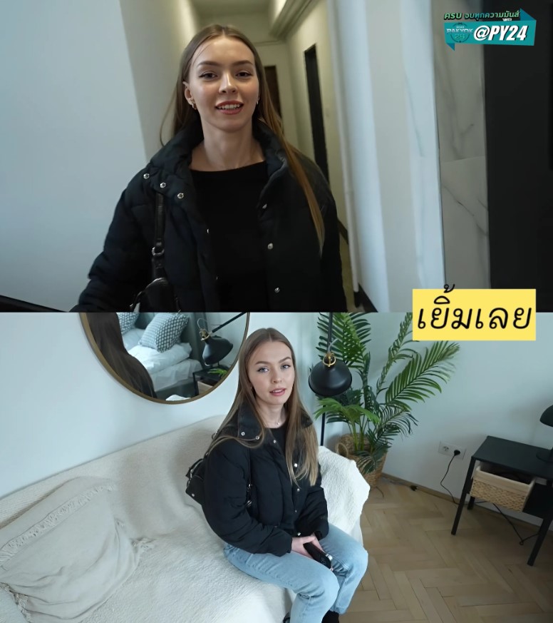 >Rent too high? real life hot student girl – Lis Evans ค่าเช่าแพงลดหน่อยได้ไหมคะ?